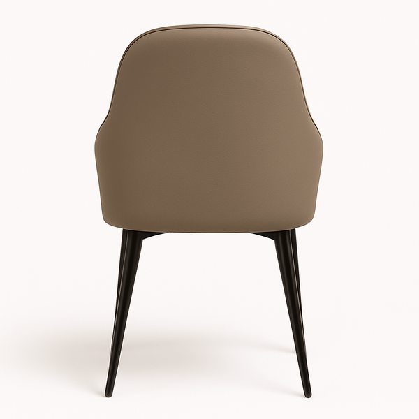 Modern Taupe Faux Leather Dining Chairs (Set of 2)