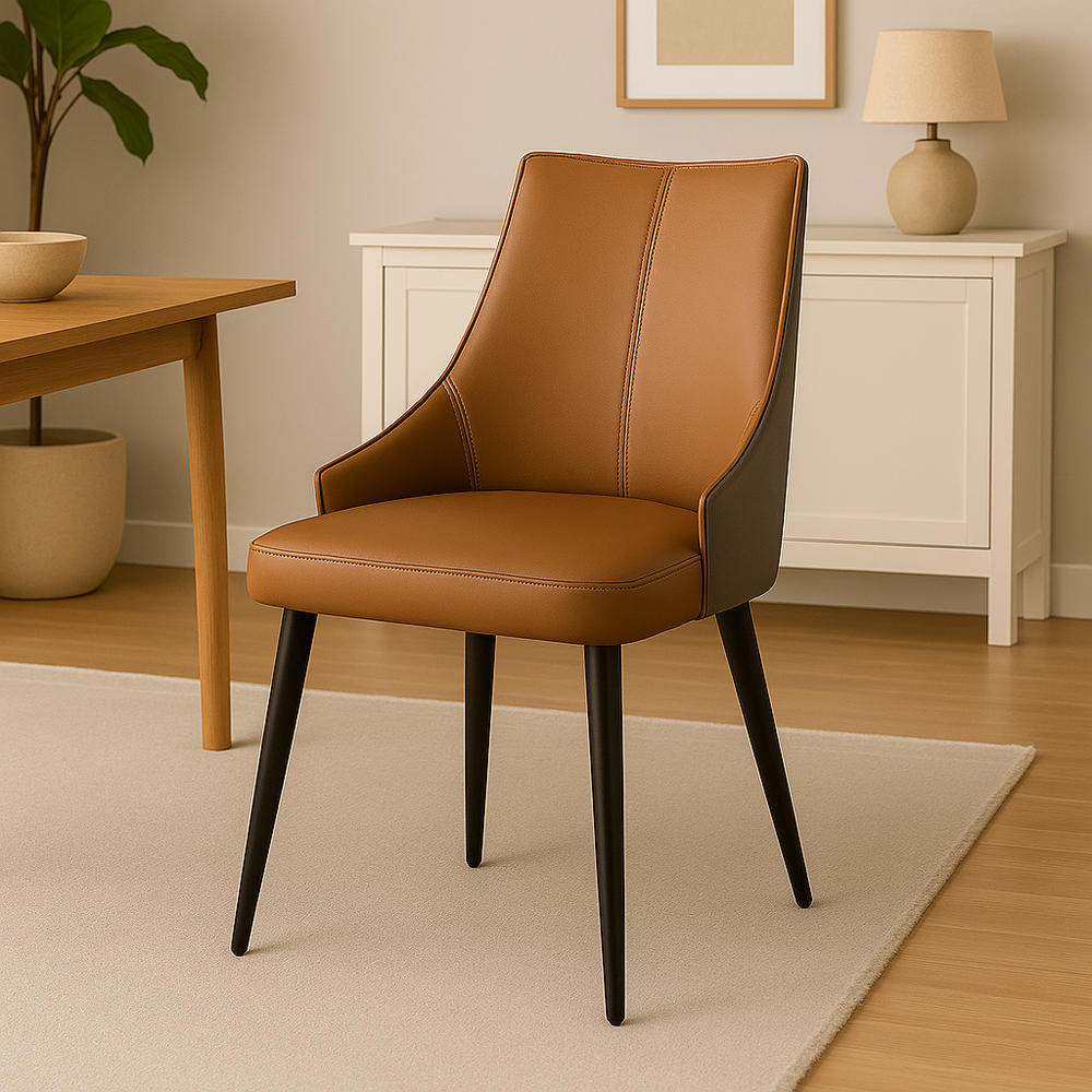 Two-Tone Faux Leather Dining Chairs (Set of 2)
