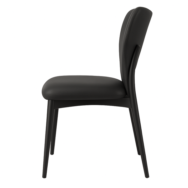 Black Faux Leather Dining Chairs (Set of 2)