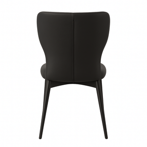Black Faux Leather Dining Chairs (Set of 2)