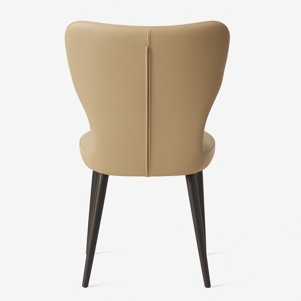 Beige Faux Leather Dining Chairs (Set of 2)