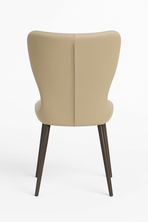 Beige Faux Leather Dining Chairs (Set of 2)