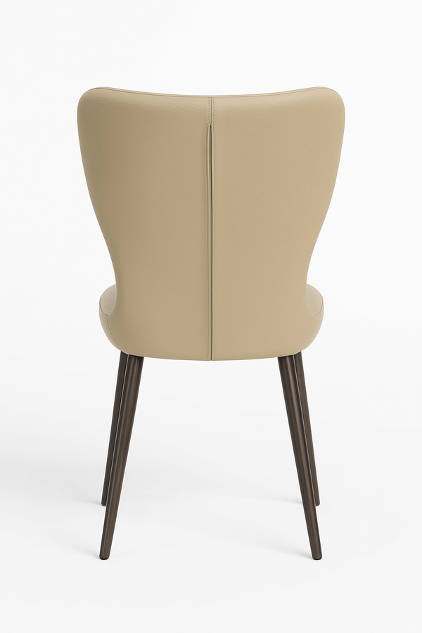 Beige Faux Leather Dining Chairs (Set of 2)