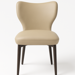 Beige Faux Leather Dining Chairs (Set of 2)