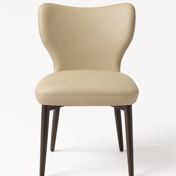 Beige Faux Leather Dining Chairs (Set of 2)