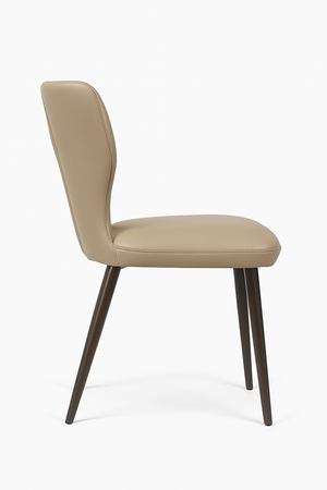 Beige Faux Leather Dining Chairs (Set of 2)