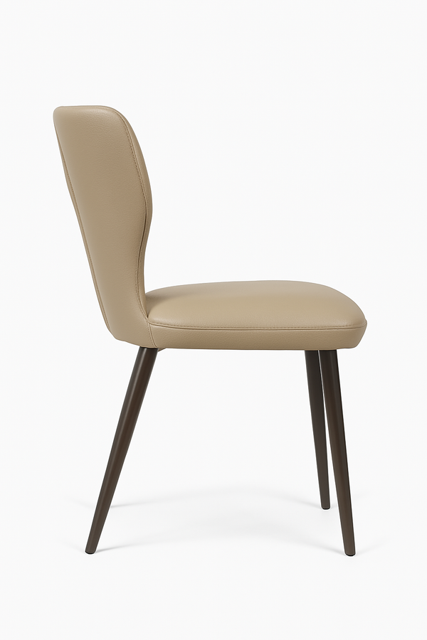 Beige Faux Leather Dining Chairs (Set of 2)
