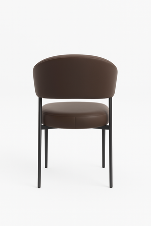 Brown Faux Leather Dining Chairs (Set of 2)