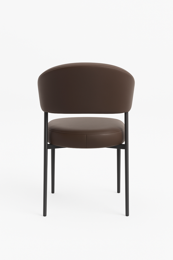 Brown Faux Leather Dining Chairs (Set of 2)