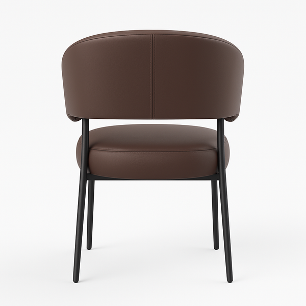 Brown Faux Leather Dining Chairs (Set of 2)