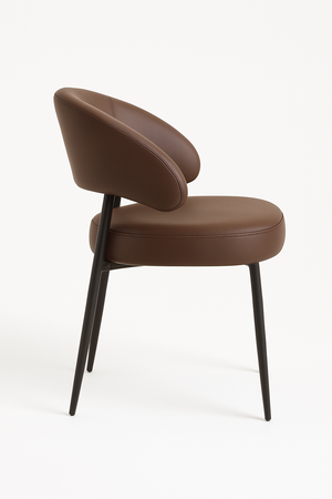 Brown Faux Leather Dining Chairs (Set of 2)