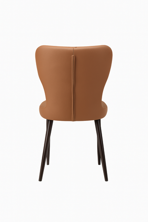 Cognac Brown Faux Leather Dining Chairs (Set of 2)