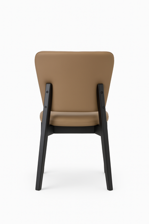 Dark Beige Faux Leather Dining Chairs (Set of 2)