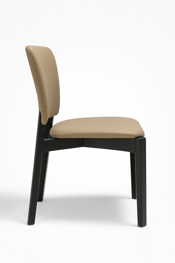 Dark Beige Faux Leather Dining Chairs (Set of 2)