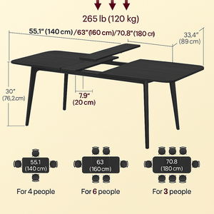 Extendable Dining Table – Heat & Scratch Resistant