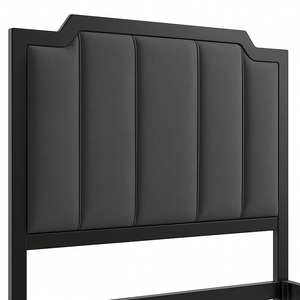 Upholstered Double Bed Frame with Padded Headboard & Footboard - Karrari