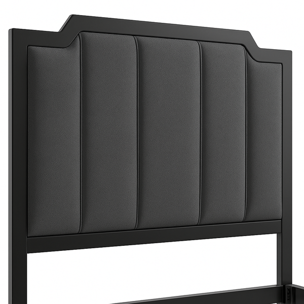 Upholstered Single Bed Frame with Padded Headboard & Footboard - Karrari