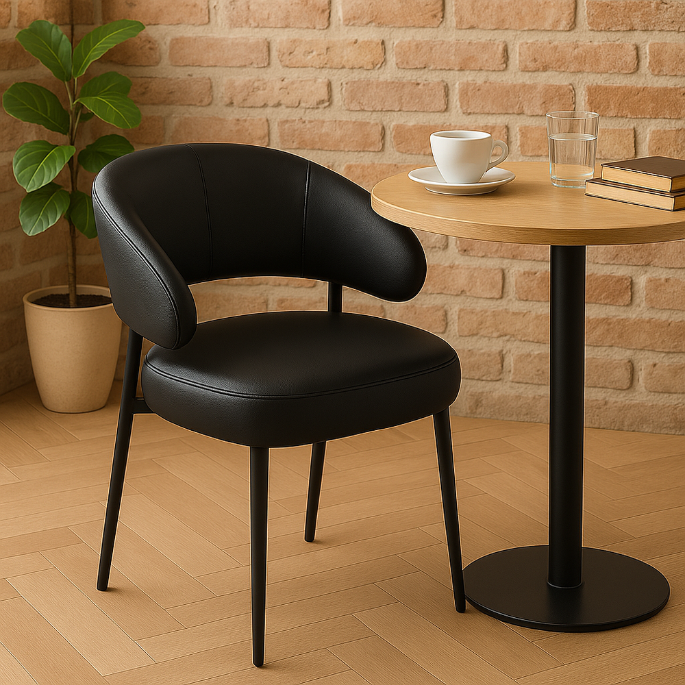 Black Faux Leather Dining Chairs (Set of 2) - Karrari