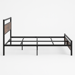 Industrial Metal & Wood Bed Frame - Karrari