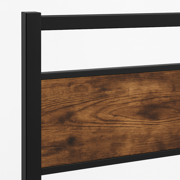 Industrial Metal & Wood Bed Frame - Karrari