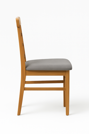 Rustic Wooden Dining Chair with Cushioned Seat