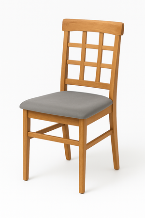 Rustic Wooden Dining Chair with Cushioned Seat