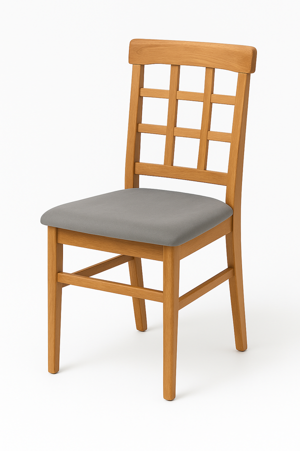 Rustic Wooden Dining Chair with Cushioned Seat