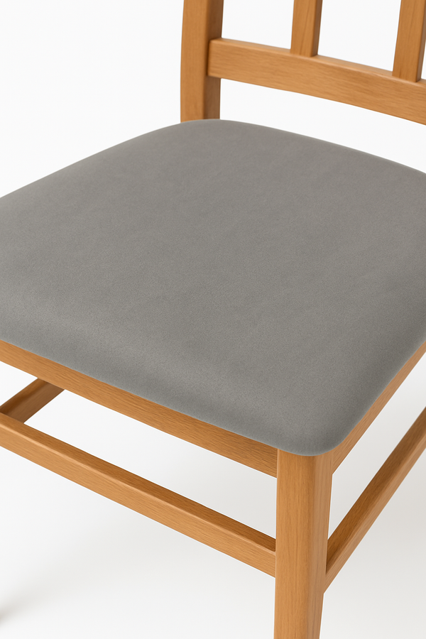 Rustic Wooden Dining Chair with Cushioned Seat