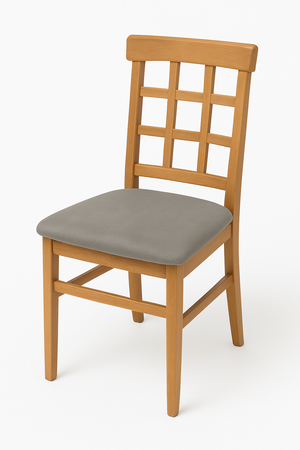 Rustic Wooden Dining Chair with Cushioned Seat