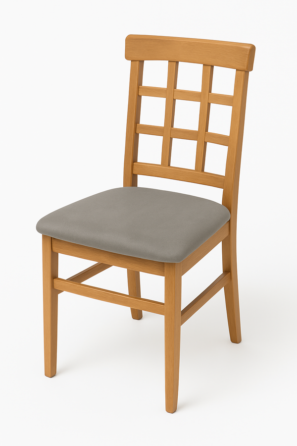 Rustic Wooden Dining Chair with Cushioned Seat