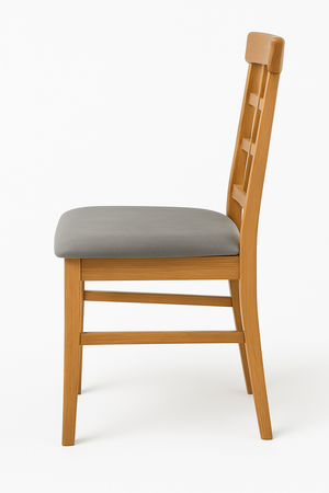 Rustic Wooden Dining Chair with Cushioned Seat