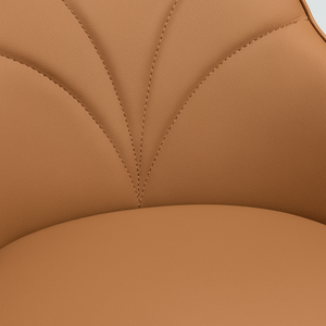 Modern Faux Leather Dining Chairs – Camel Brown (Set of 2)