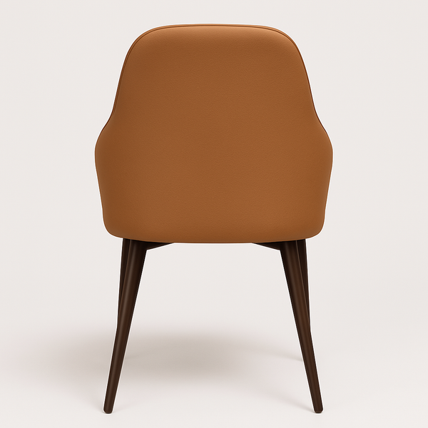 Modern Faux Leather Dining Chairs – Camel Brown (Set of 2)