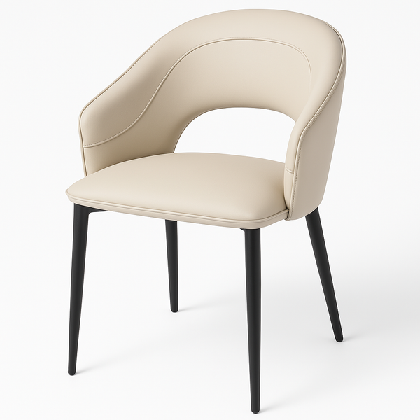 Creamy Curved-Back Dining Chairs (Set of 2)