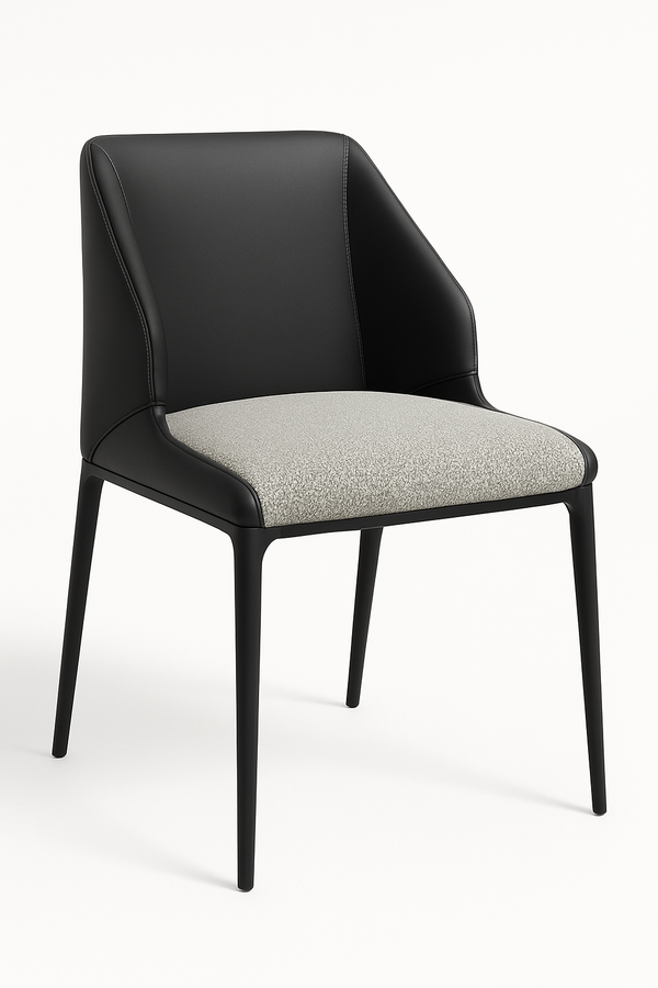 Black & Gray Upholstered Dining Chairs (Set of 2)