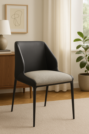 Black & Gray Upholstered Dining Chairs (Set of 2)