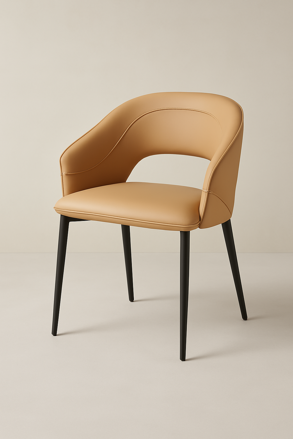 Tan Curved-Back Dining Chairs (Set of 2)