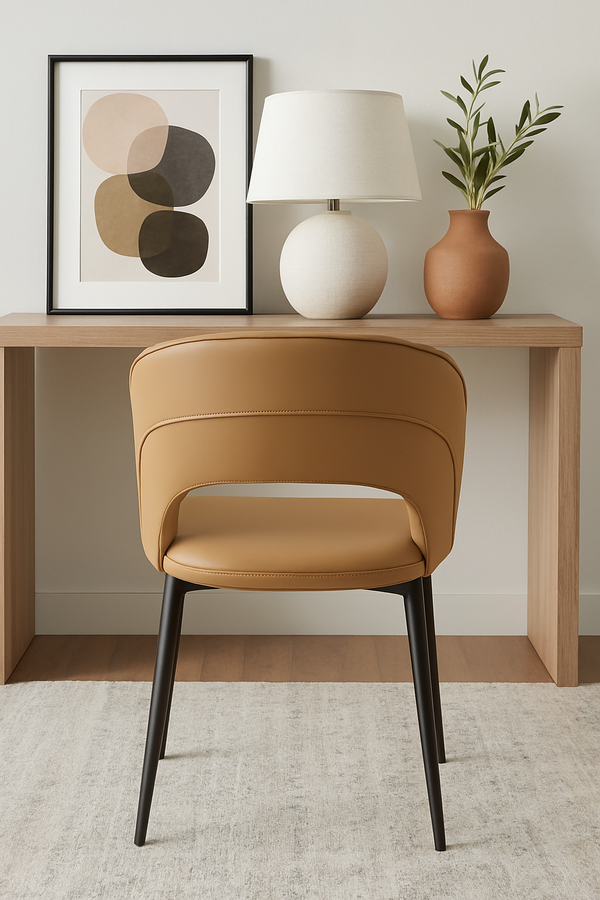 Tan Curved-Back Dining Chairs (Set of 2)
