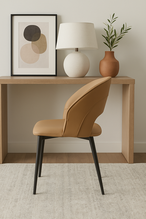 Tan Curved-Back Dining Chairs (Set of 2)