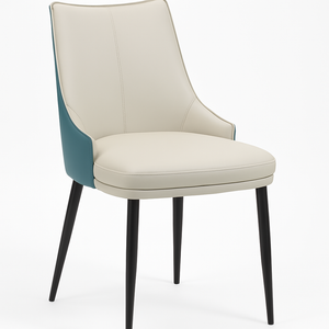 Teal & Cream Upholstered Dining Chairs (Set of 2)
