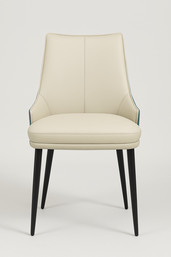 Teal & Cream Upholstered Dining Chairs (Set of 2)