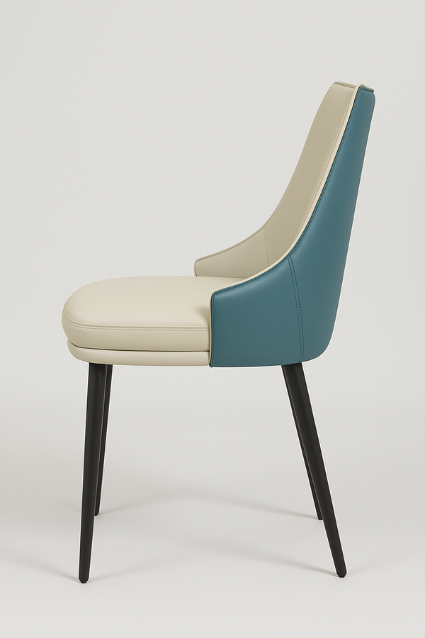 Teal & Cream Upholstered Dining Chairs (Set of 2)
