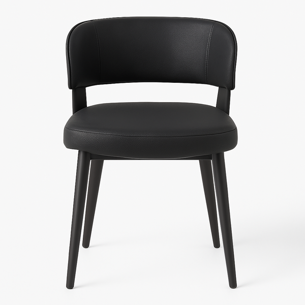 Black Faux Leather Dining Chairs (Set of 2)