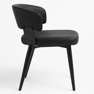 Black Faux Leather Dining Chairs (Set of 2)