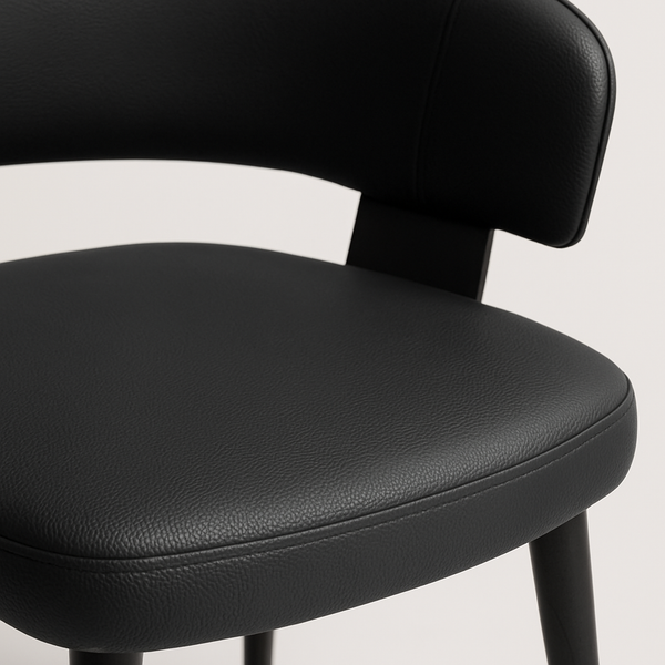 Black Faux Leather Dining Chairs (Set of 2)