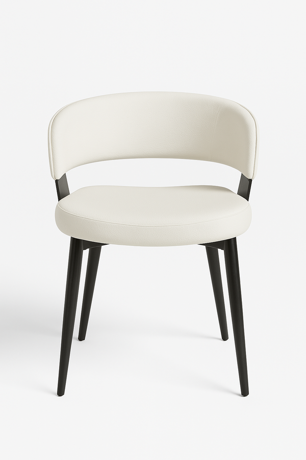 Creamy White Faux Leather Dining Chairs (Set of 2)