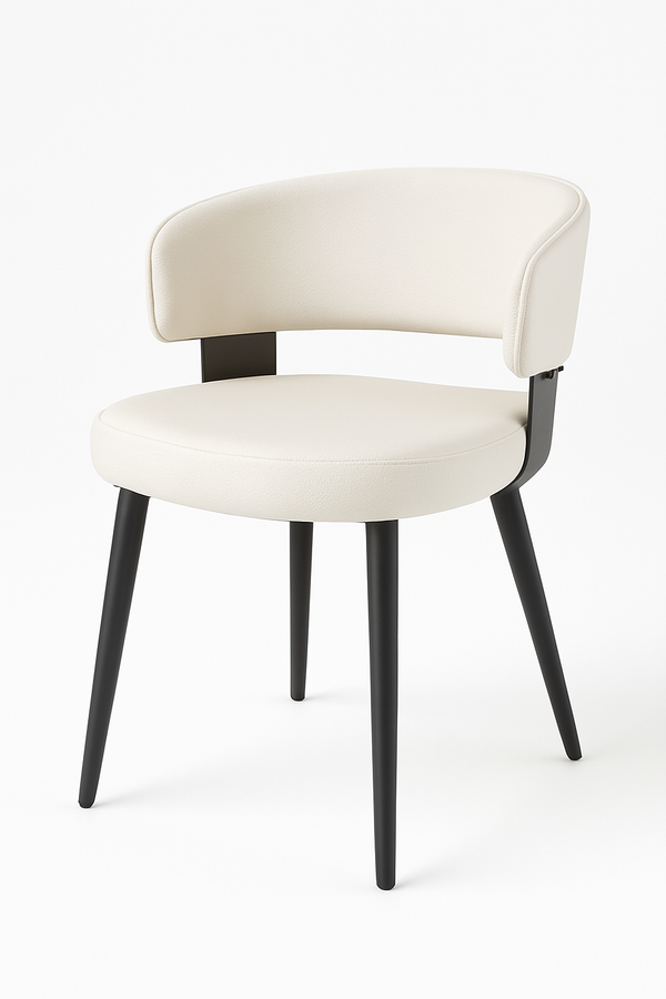 Creamy White Faux Leather Dining Chairs (Set of 2)