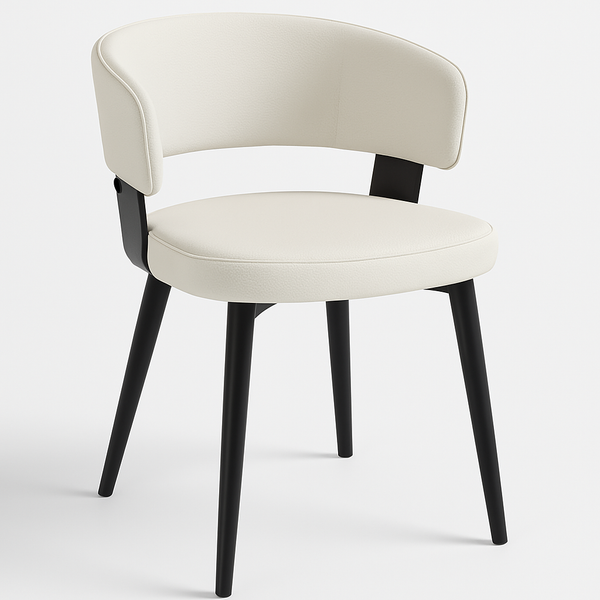 Creamy White Faux Leather Dining Chairs (Set of 2)