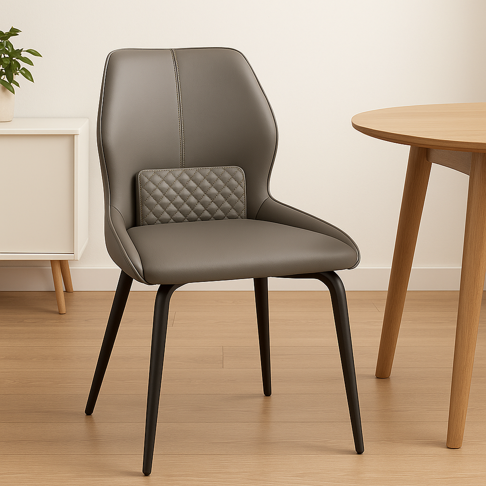 Grey Upholstered Dining Chairs (Set of 2)