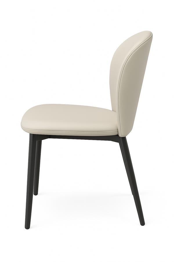 Cream Modern Dining Chairs - Quilted Backrest (Set of 2)